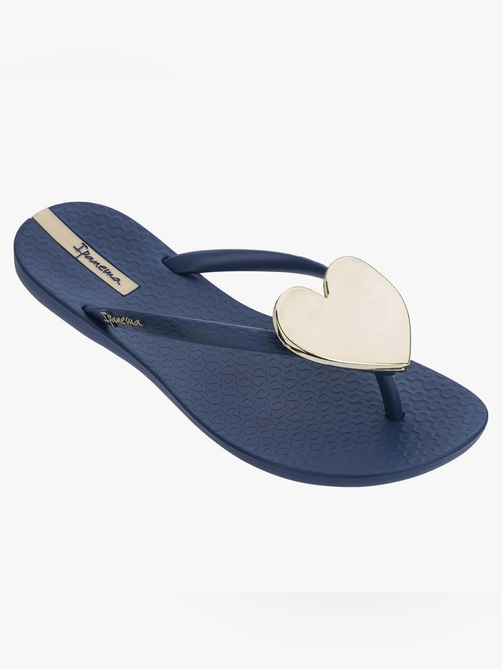 NWT Ipanema Ana Wave Heart Flip Flops Sandals Blue & Gold | Women's Size 7 - Picture 8 of 12